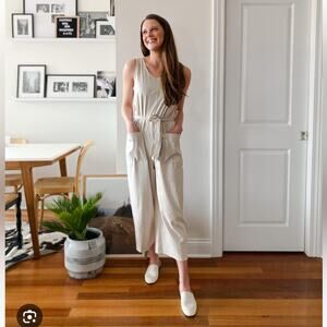 Everlane The Luxe Cotton Jumpsuit Sandstone
